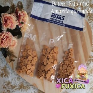 BOTÕES DE PRESSÃO RITA COR AMARELO QUEIMADO Nº10
