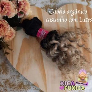 CABELO CACHEADO CASTANHO COM  LUZES
