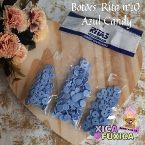 BOTÕES DE PRESSÃO RITA COR AZUL CANDY  Nº 10