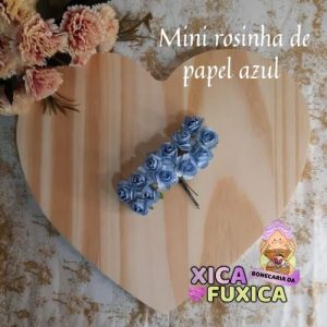 ROSINHA DECORATIVA DE PAPEL  COR AZUL