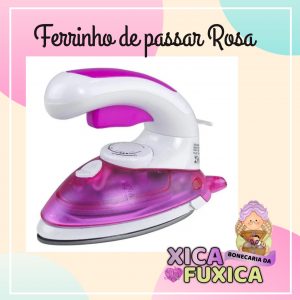 MINI FERRO DE PASSAR ROSA
