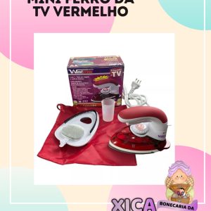 MINI FERRO DE PASSAR DA TV VERMELHO